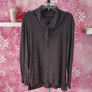 Cozy Heather Gray Cowl Neck Sweater